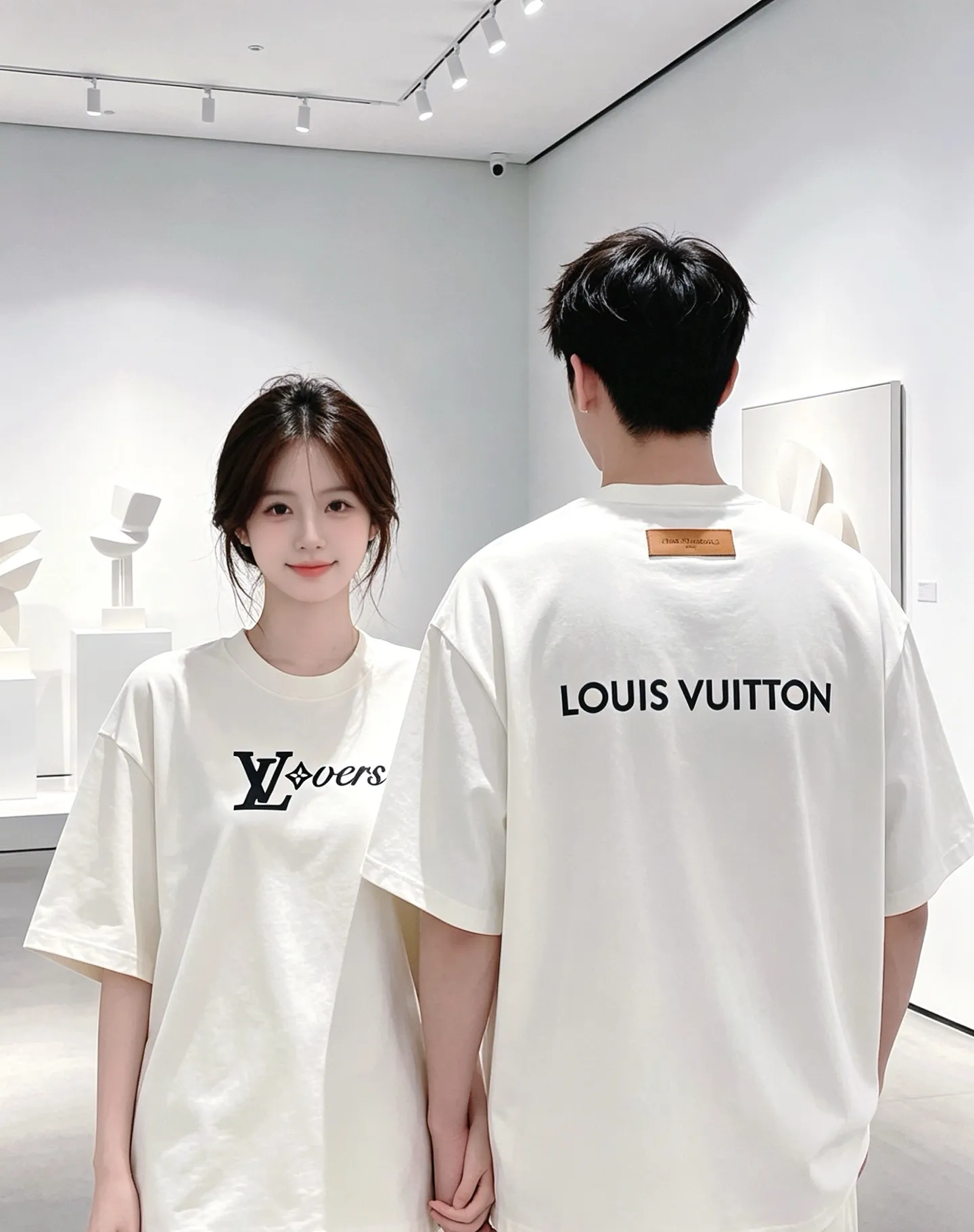 Louis Vuitton/Louis Vuitton Fei Dong letter logo printed short sleeves